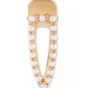 GUESS Gold-Tone Pavé & Imitation Pearl Hair Clip